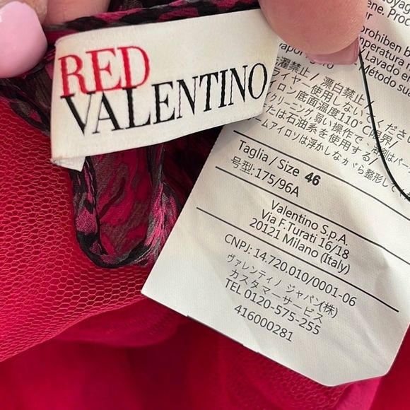 RED Valentino Fuschia Animal print silk chiffon dress 46/US10 - Picture 4 of 5